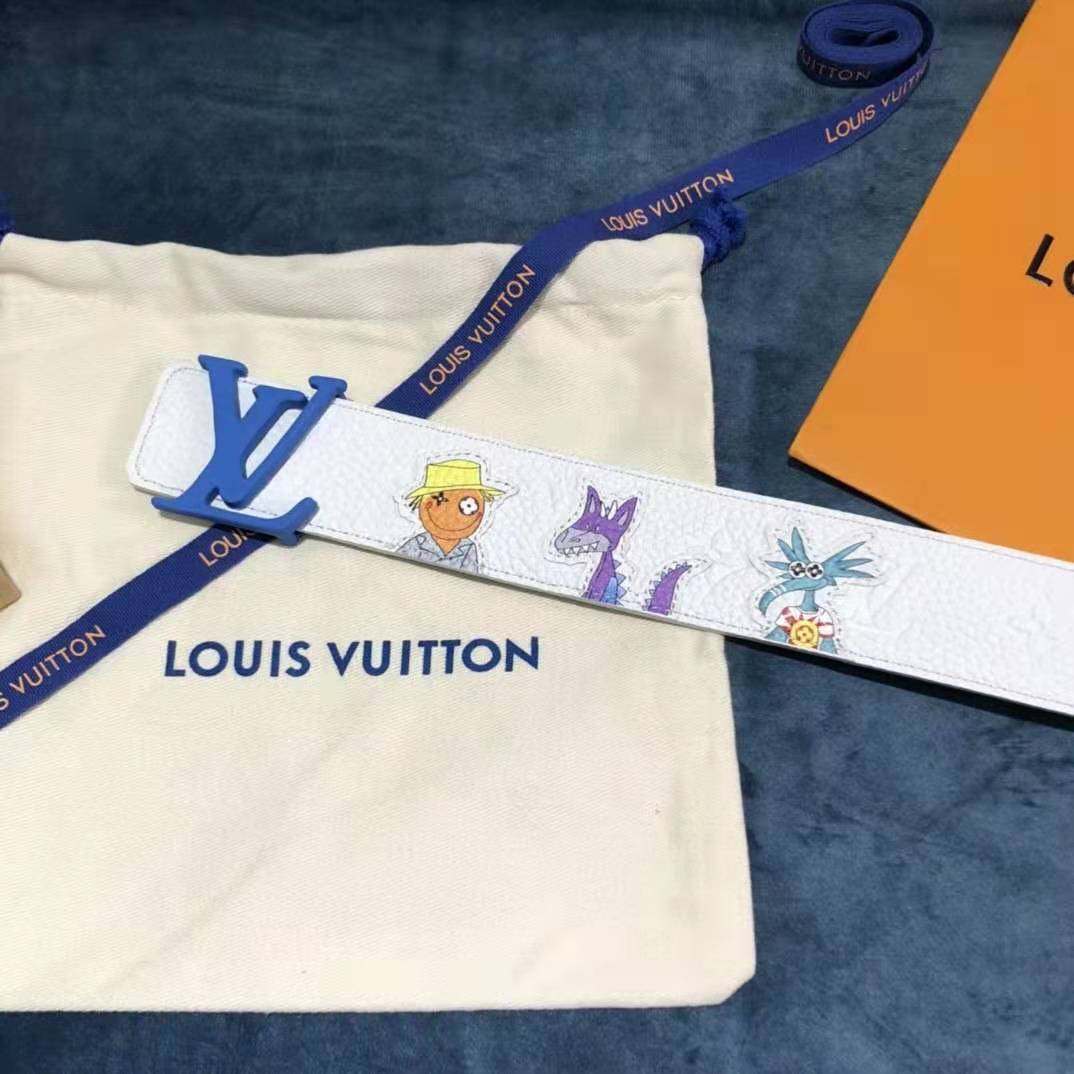 Louis Vuitton Carton White Belt 40MM - FashionPlug