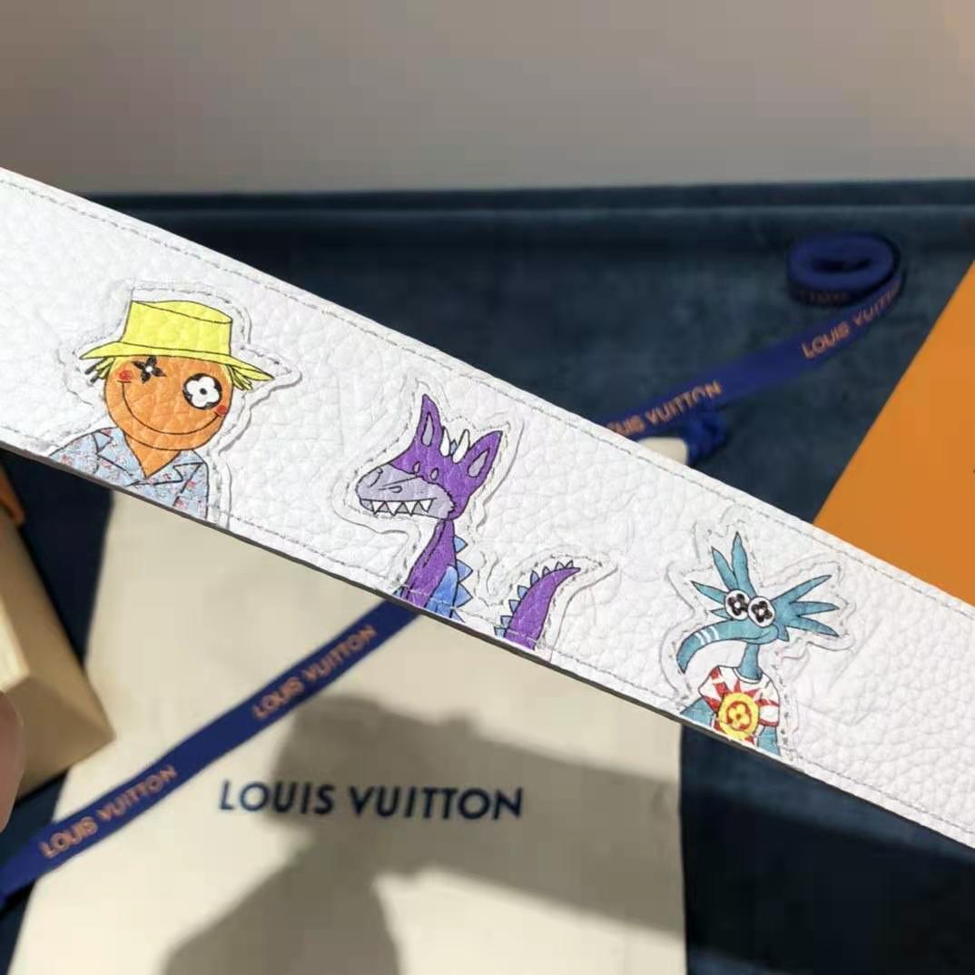 Louis Vuitton Carton White Belt 40MM - FashionPlug