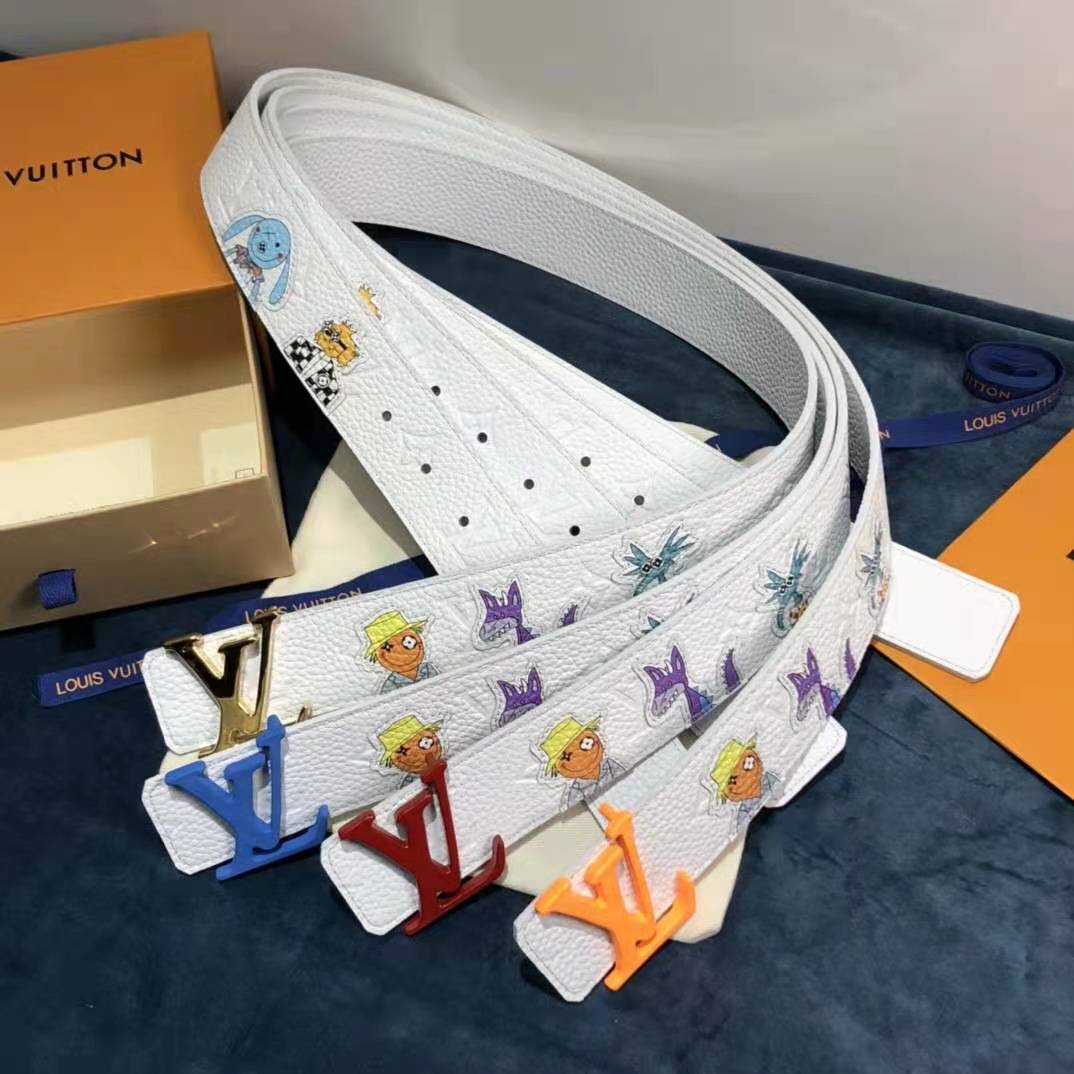 Louis Vuitton Carton White Belt 40MM - FashionPlug