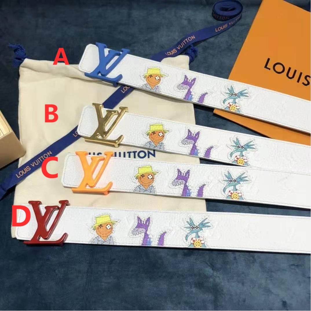 Louis Vuitton Carton White Belt 40MM - FashionPlug