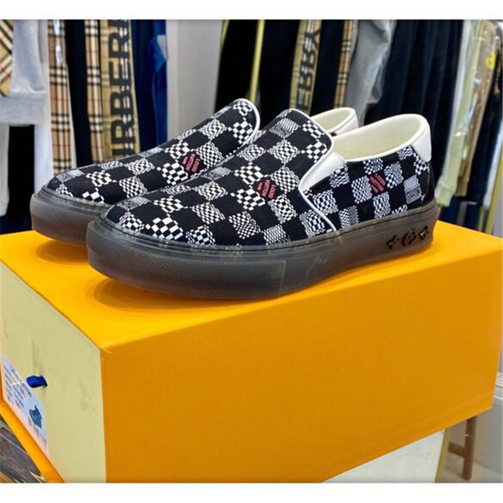 Louis Vuitton  Black Damier Loafers - FashionPlug