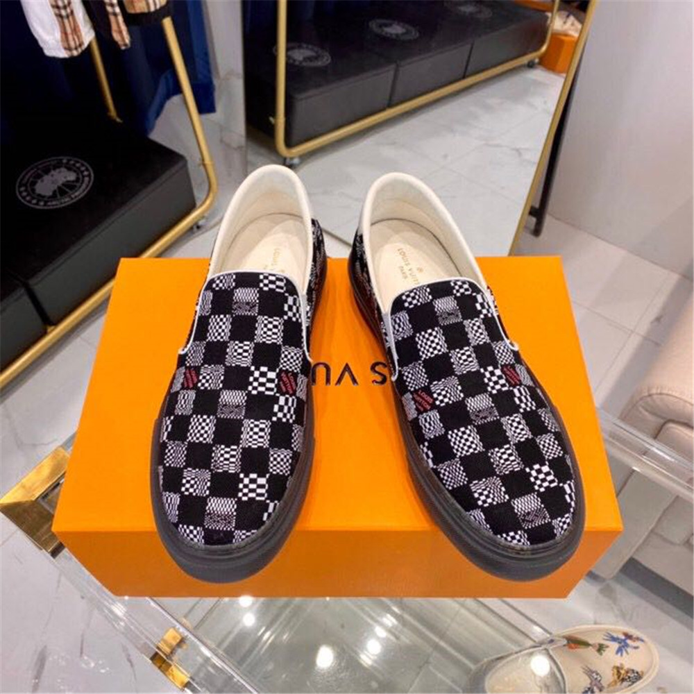 Louis Vuitton  Black Damier Loafers - FashionPlug