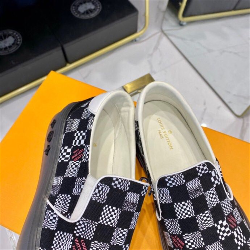Louis Vuitton  Black Damier Loafers - FashionPlug