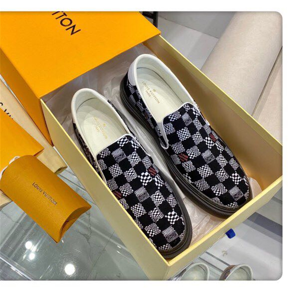 Louis Vuitton  Black Damier Loafers - FashionPlug