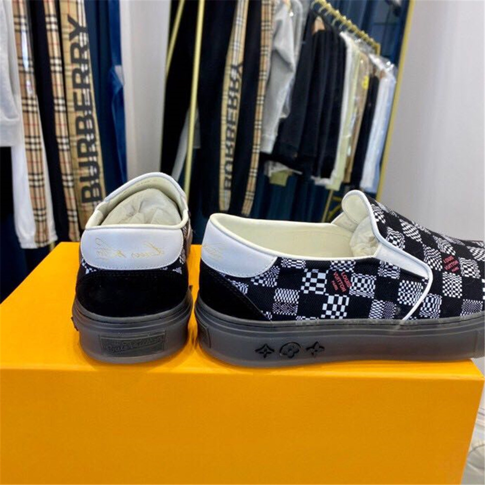Louis Vuitton  Black Damier Loafers - FashionPlug