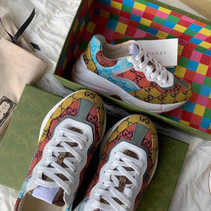 Gucci GG Multicolor Canvas Sneakers For Men And Women - FashionPlug