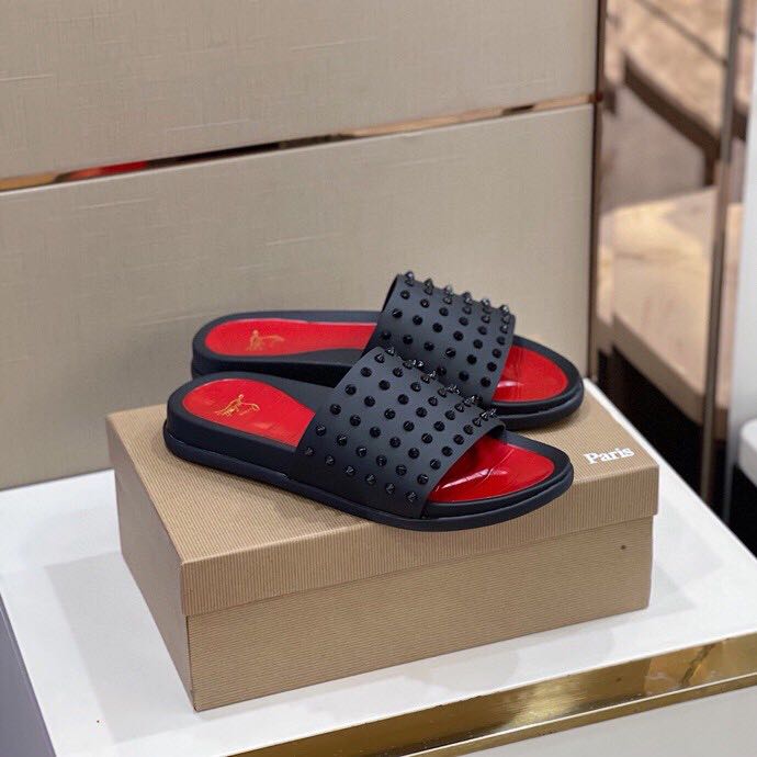 Christian Louboutin Man Slippers Flats - FashionPlug
