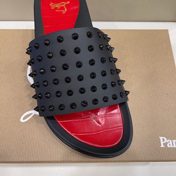 Christian Louboutin Man Slippers Flats - FashionPlug