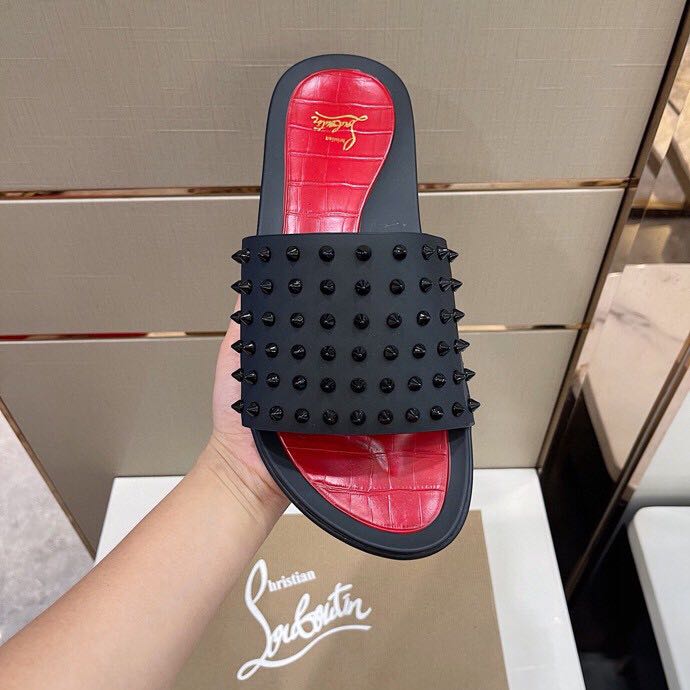 Christian Louboutin Man Slippers Flats - FashionPlug