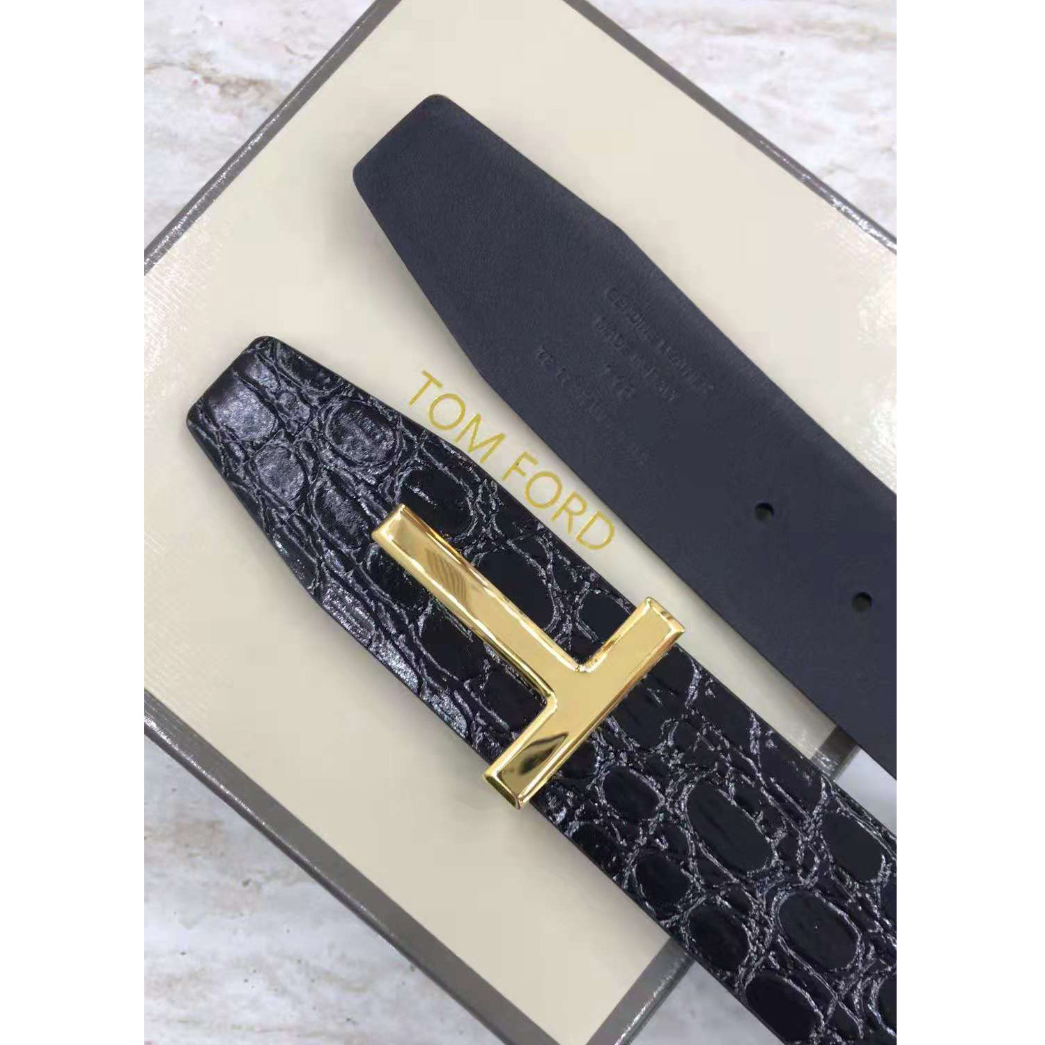 Tom Ford Crocodile Icon Belt - FashionPlug