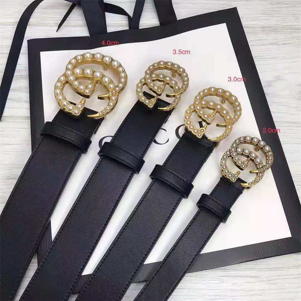 Gucci GG Pearl Black Belt  - FashionPlug