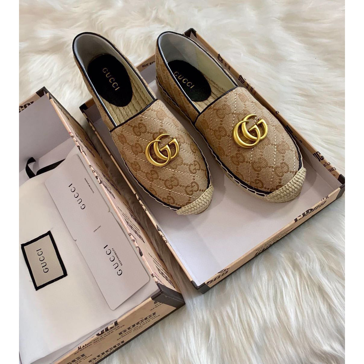 Gucci Women's GG Matelassé Canvas Espadrille - FashionPlug
