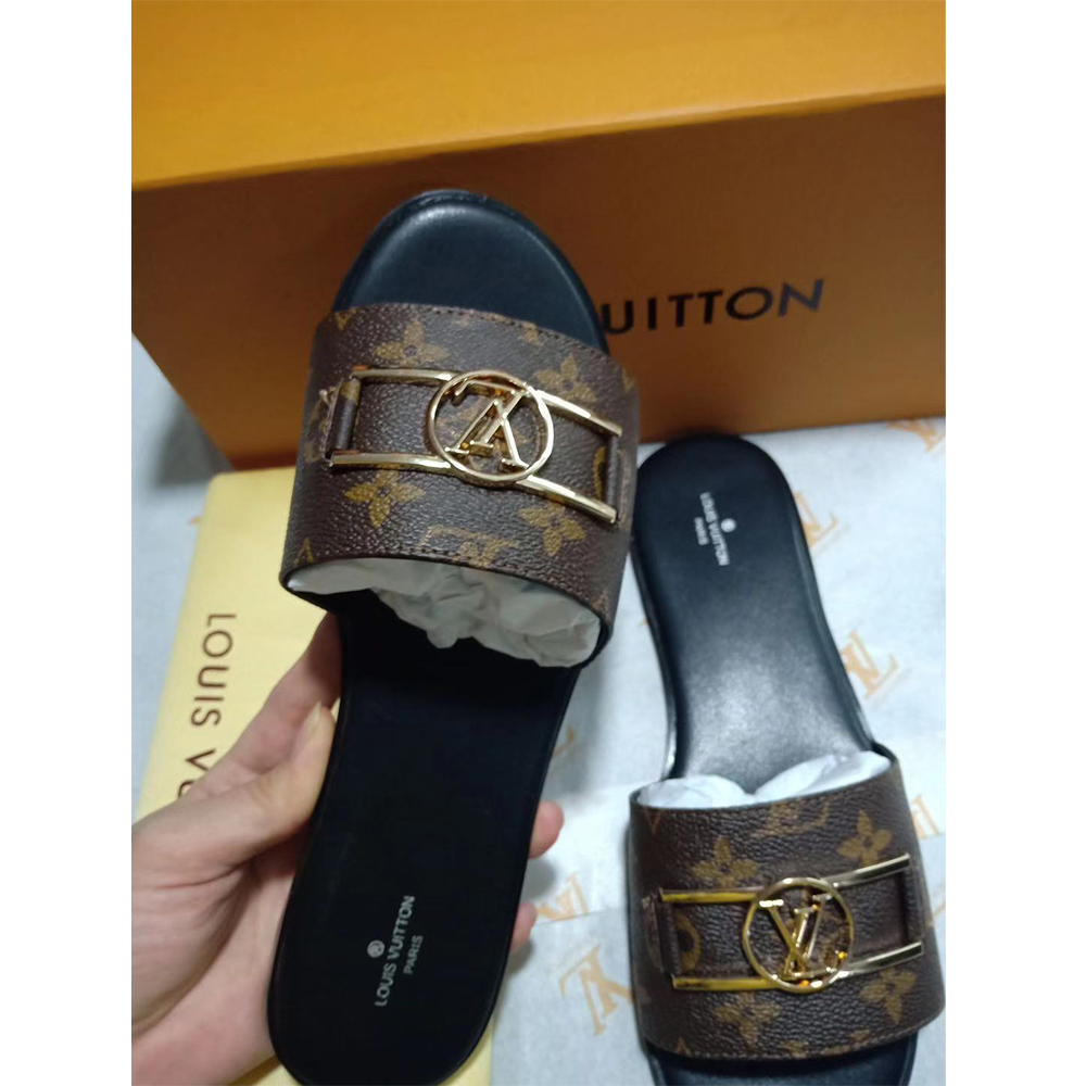 Louis Vuitton Lock It Flat Mule Slides - FashionPlug
