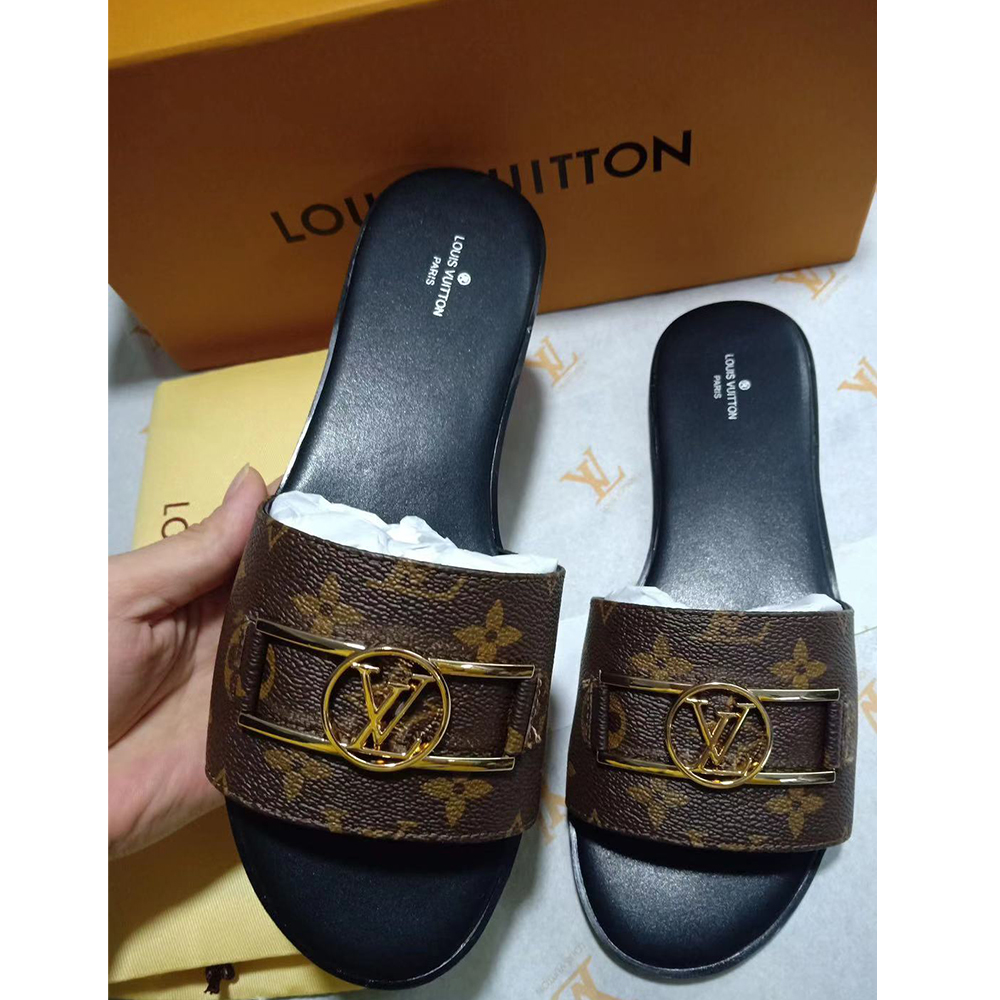Louis Vuitton Lock It Flat Mule Slides - FashionPlug