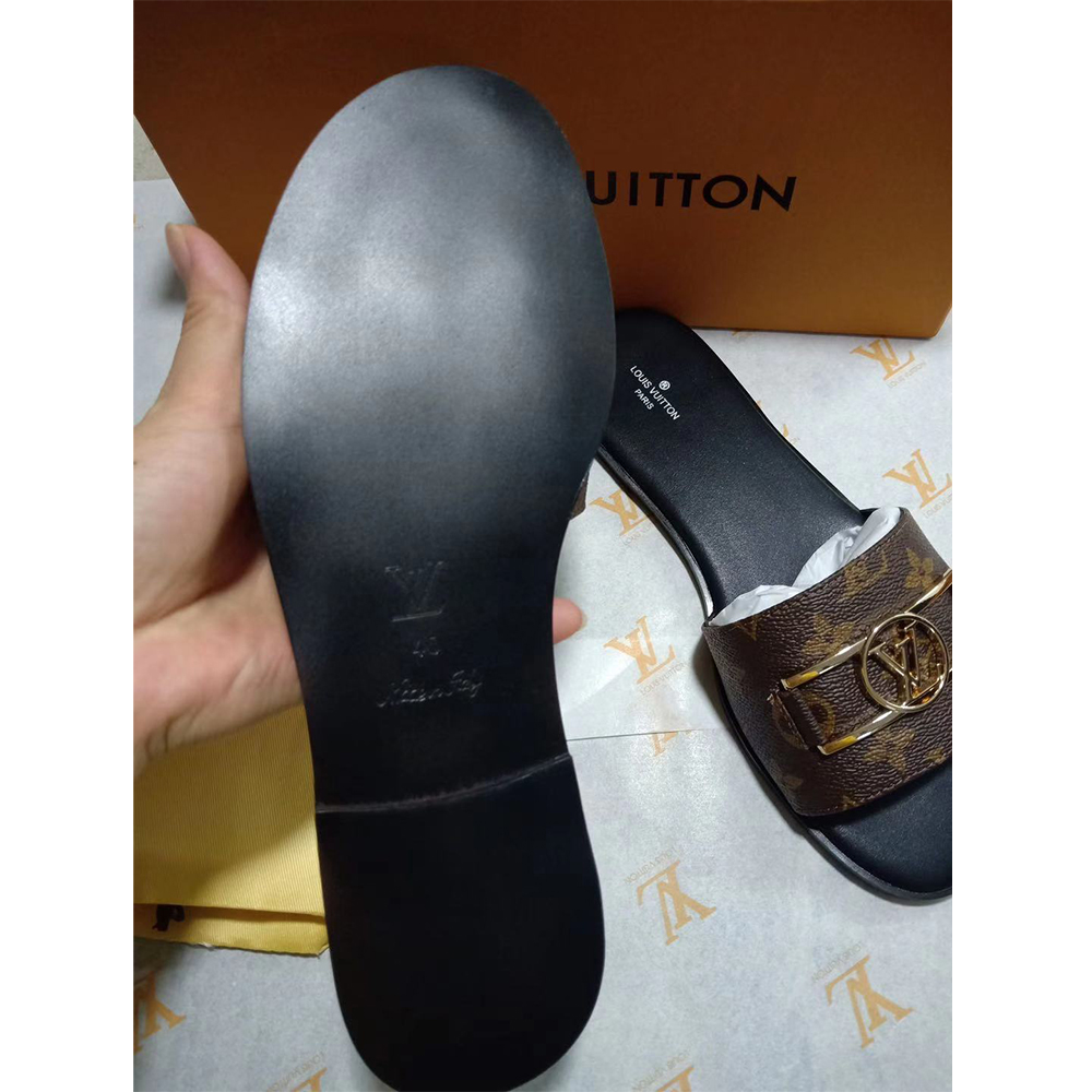 Louis Vuitton Lock It Flat Mule Slides - FashionPlug