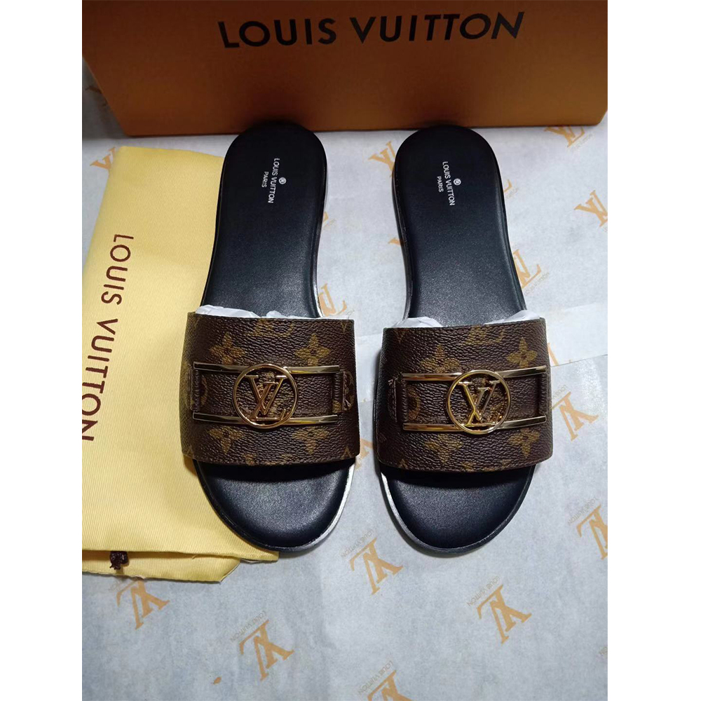 Louis Vuitton Lock It Flat Mule Slides - FashionPlug