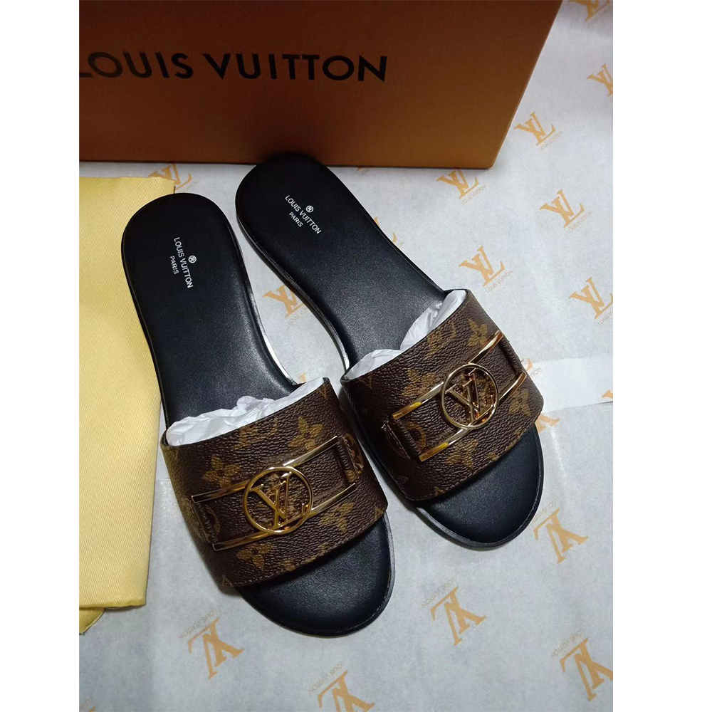 Louis Vuitton Lock It Flat Mule Slides - FashionPlug