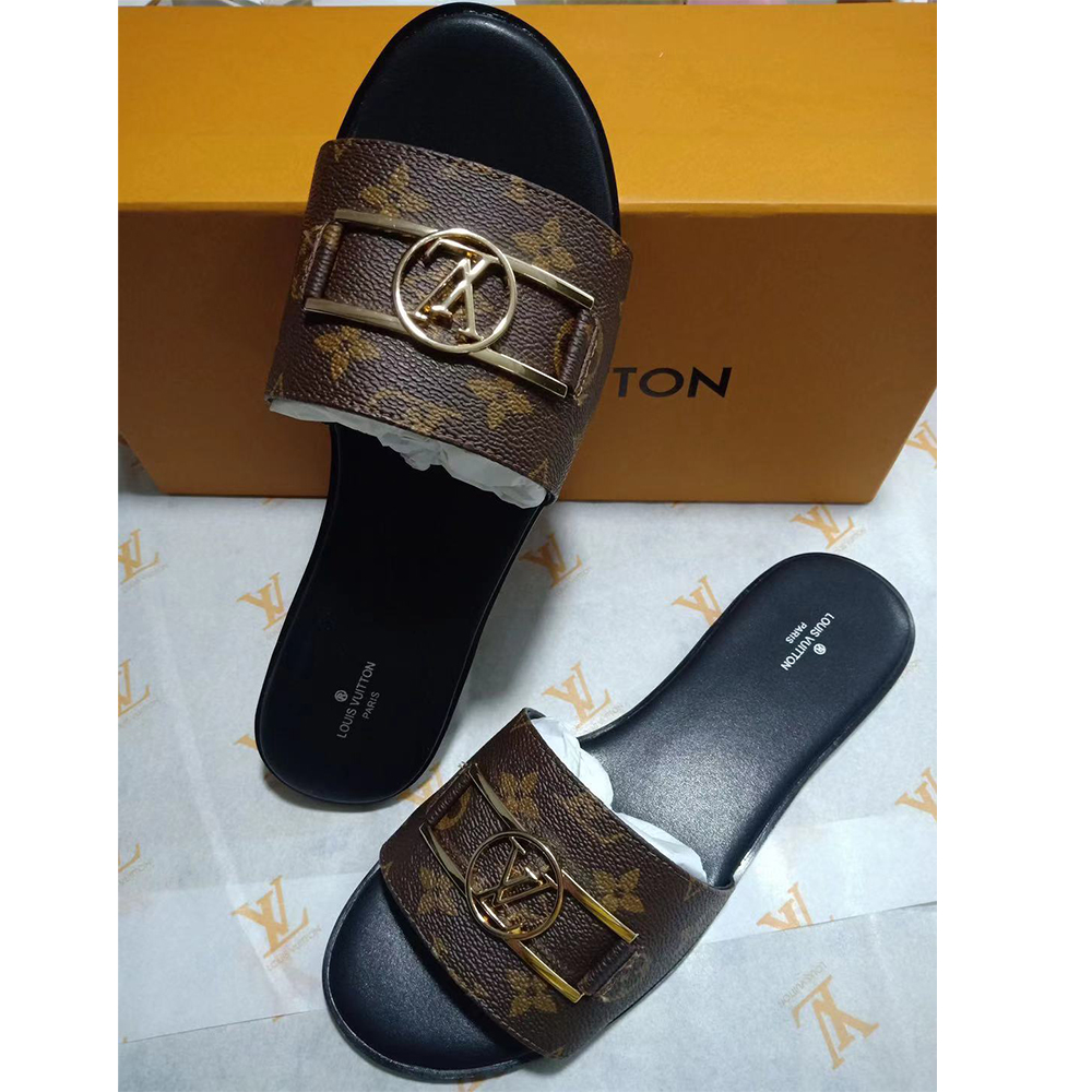 Louis Vuitton Lock It Flat Mule Slides - FashionPlug