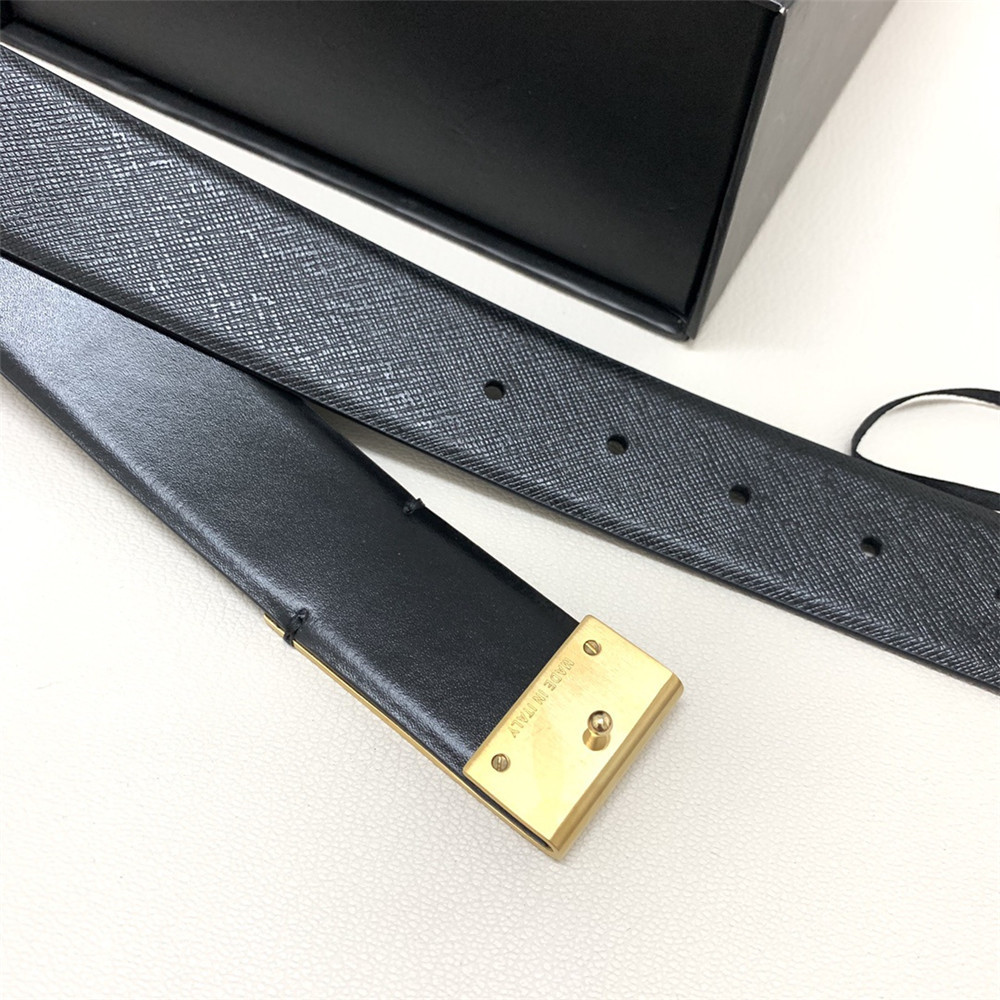 Versace 35MM Black Leather Belt (Men) - FashionPlug