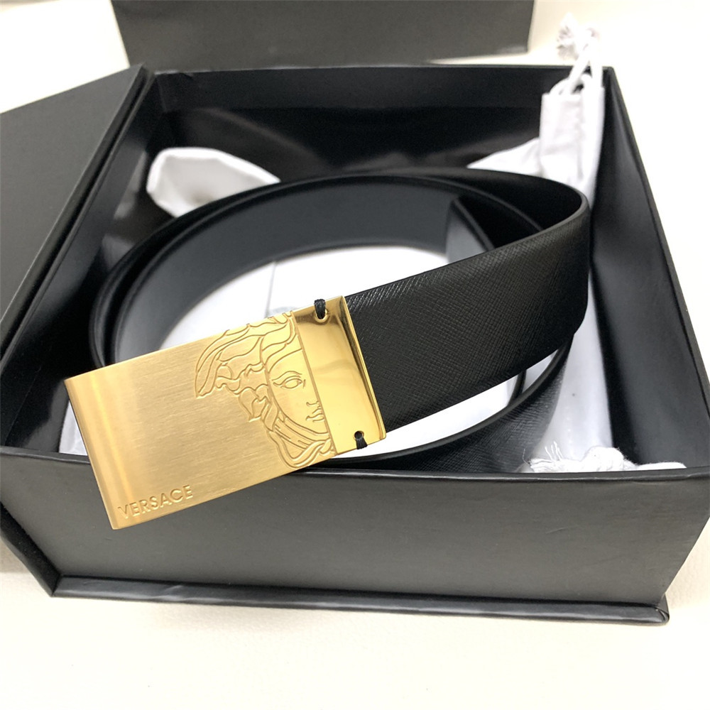 Versace 35MM Black Leather Belt (Men) - FashionPlug