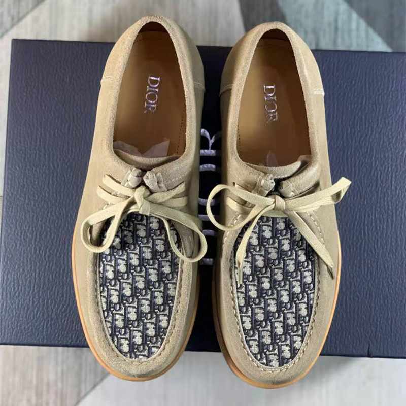Dior Suede Oblique Jacquard Lace-Up Shoes - FashionPlug