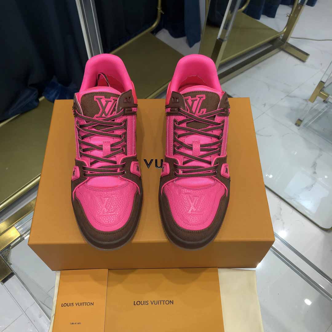 Louis Vuitton Trainer Sneaker Pink - FashionPlug