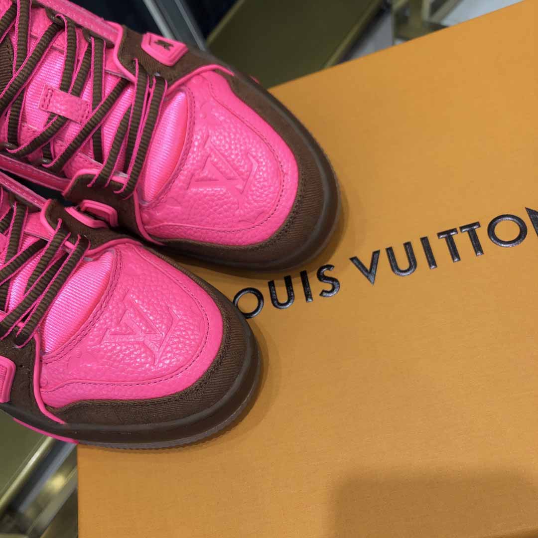 Louis Vuitton Trainer Sneaker Pink - FashionPlug