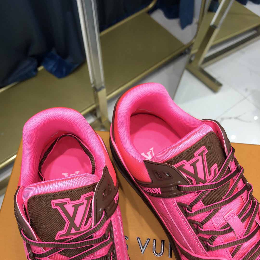 Louis Vuitton Trainer Sneaker Pink - FashionPlug