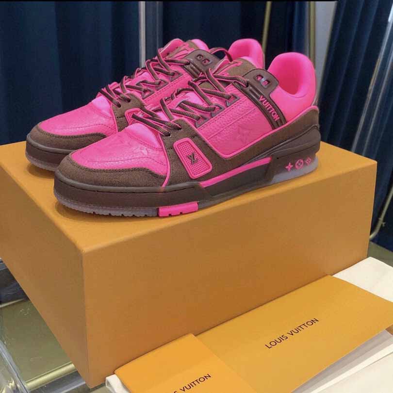 Louis Vuitton Trainer Sneaker Pink - FashionPlug