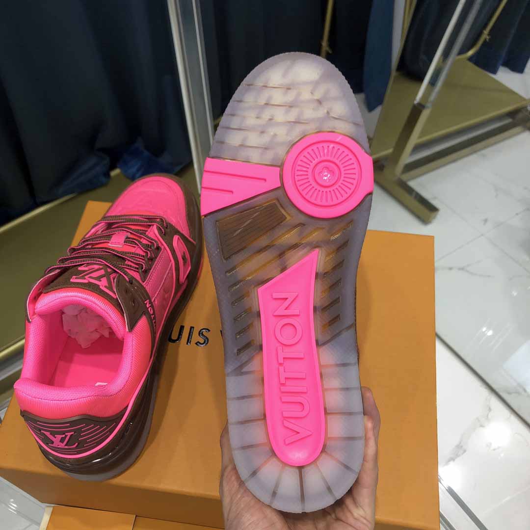 Louis Vuitton Trainer Sneaker Pink - FashionPlug