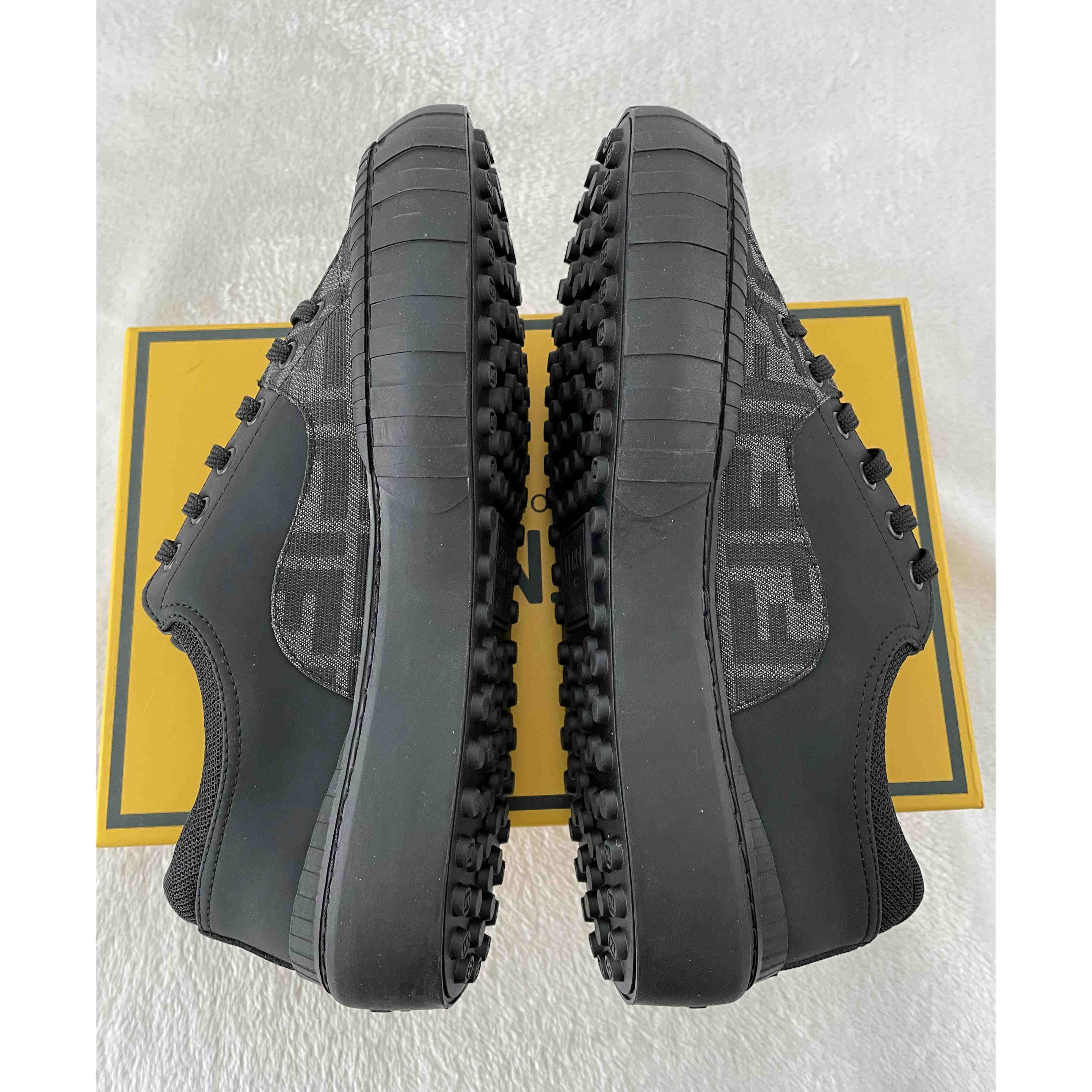 Fendi FF Black Fabric Low-tops Sneaker - FashionPlug