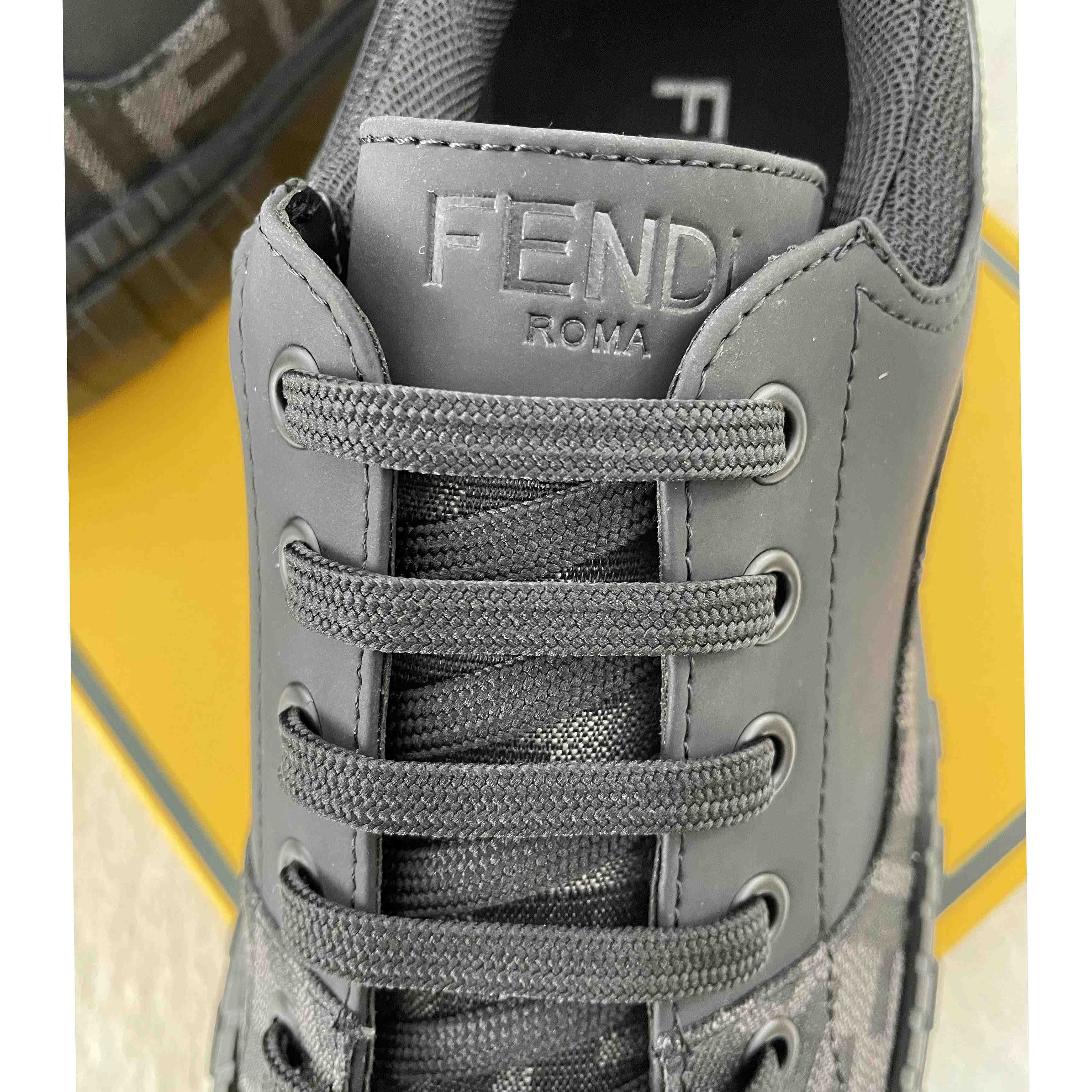 Fendi FF Black Fabric Low-tops Sneaker - FashionPlug