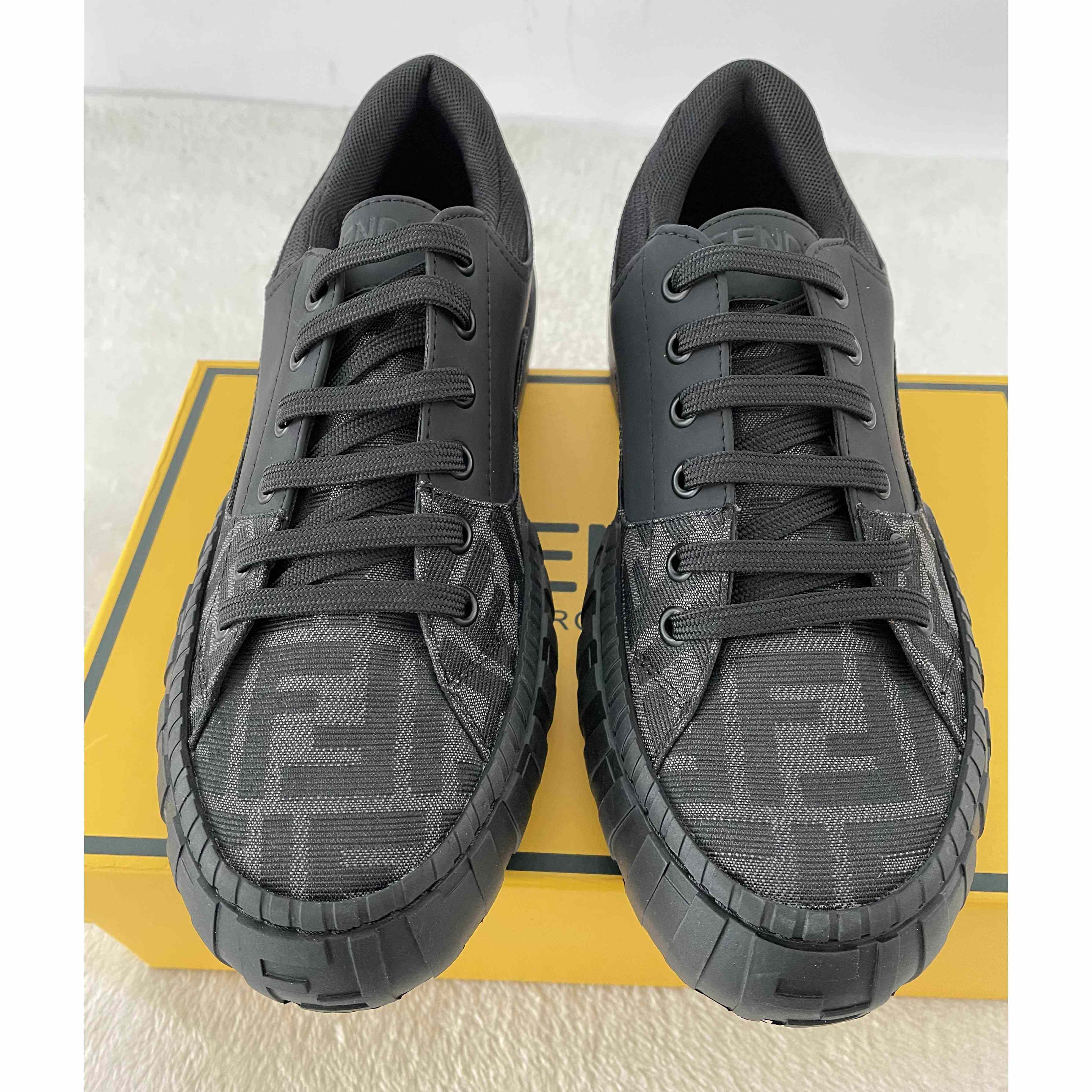 Fendi FF Black Fabric Low-tops Sneaker - FashionPlug