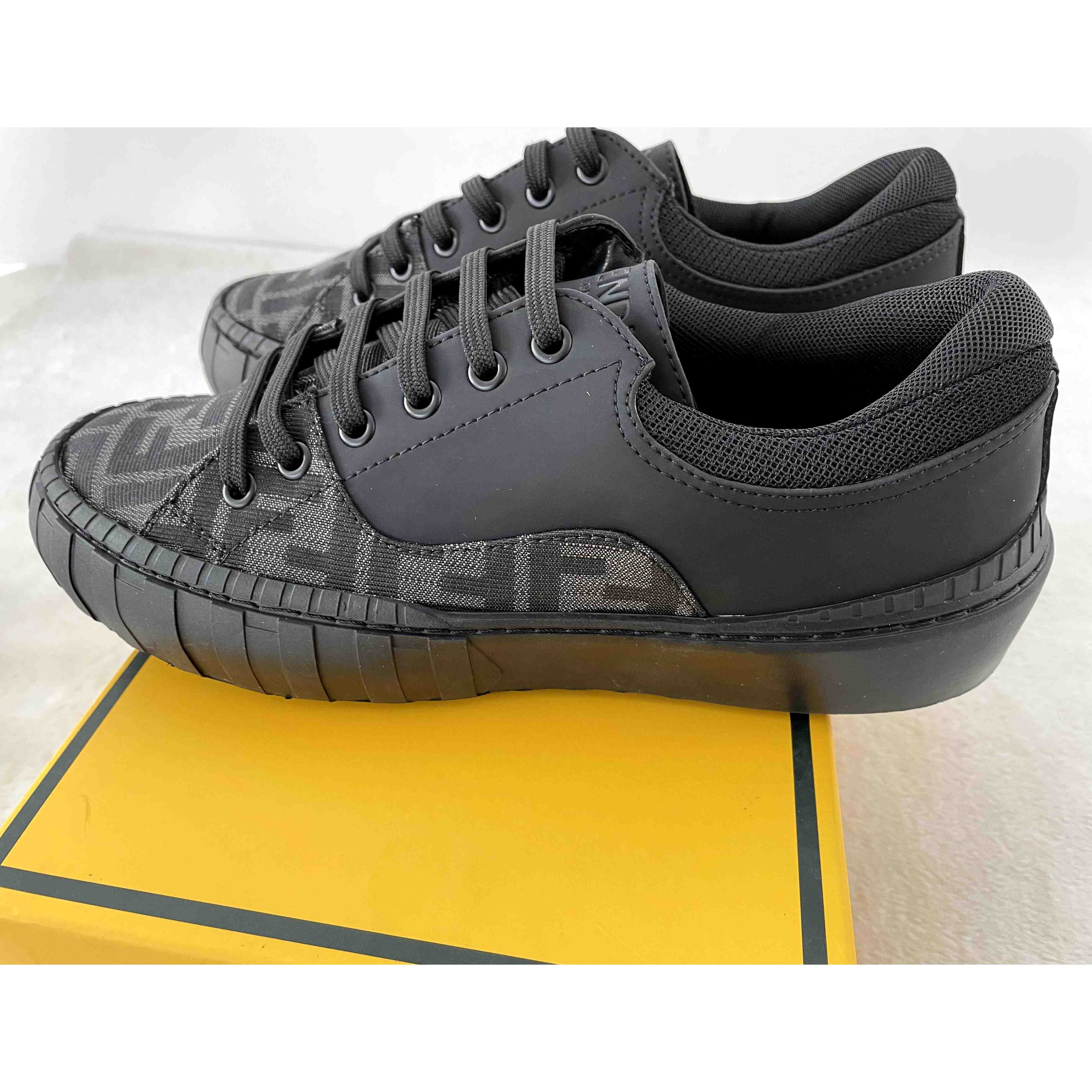 Fendi FF Black Fabric Low-tops Sneaker - FashionPlug