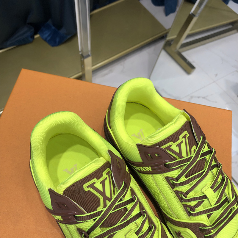 Louis Vuitton Trainer Sneaker Yellow - FashionPlug