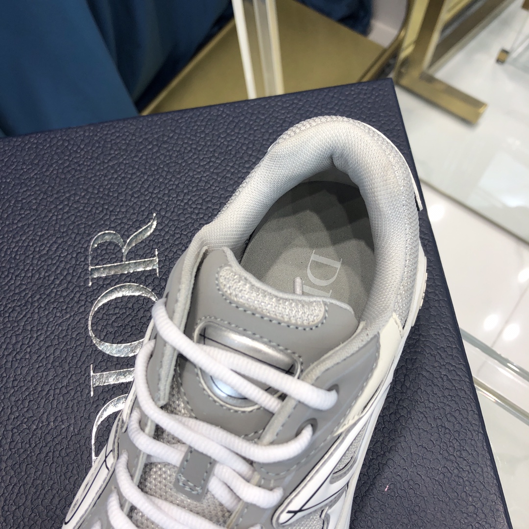 Dior B30 Sneaker Gray Mesh And White Technical Fabric - FashionPlug