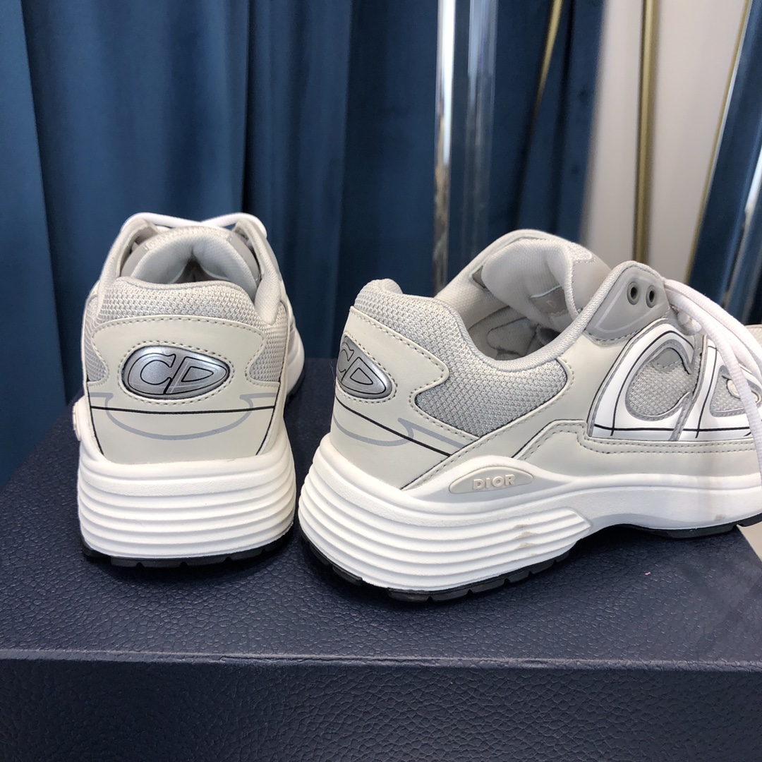 Dior B30 Sneaker Gray Mesh And White Technical Fabric - FashionPlug