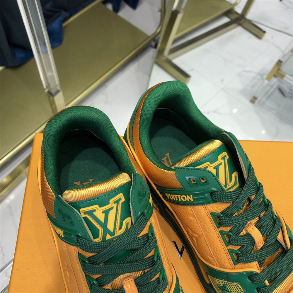 Louis Vuitton Trainer Sneaker In Blue&White - FashionPlug