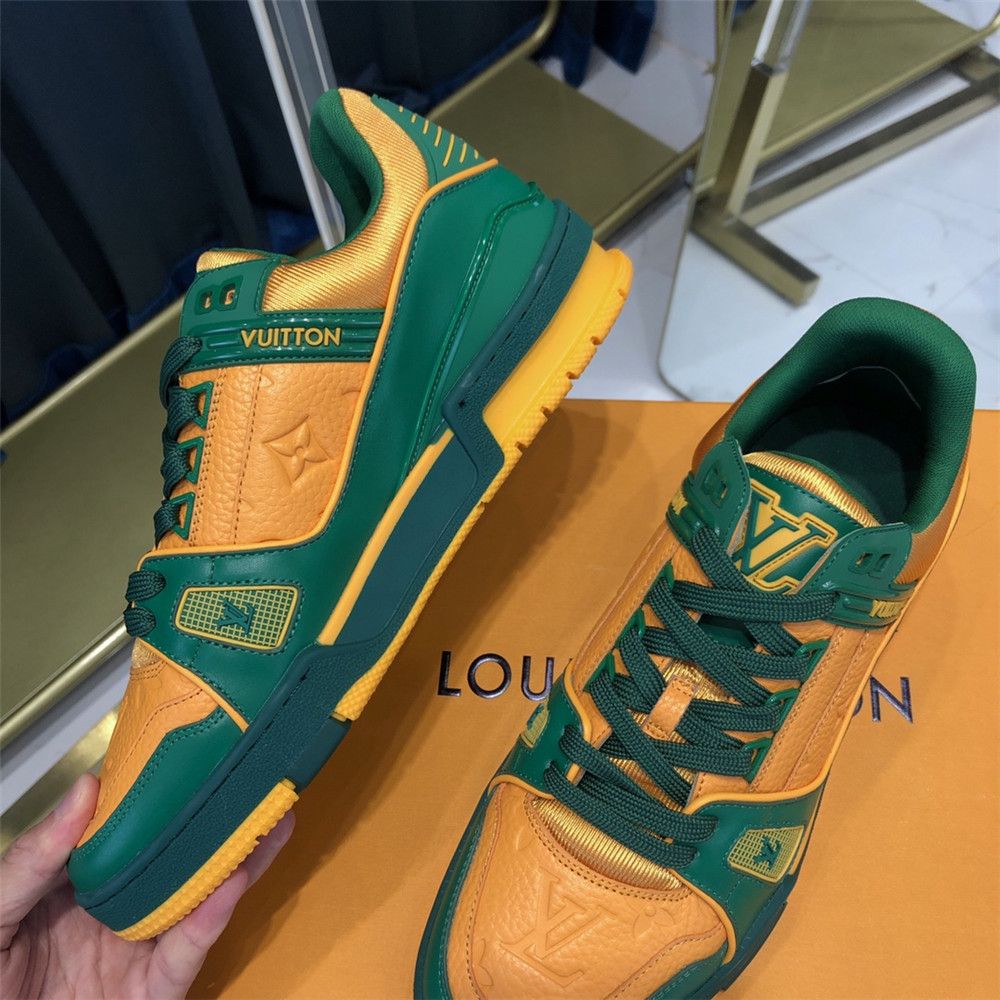 Louis Vuitton Trainer Sneaker In Blue&White - FashionPlug