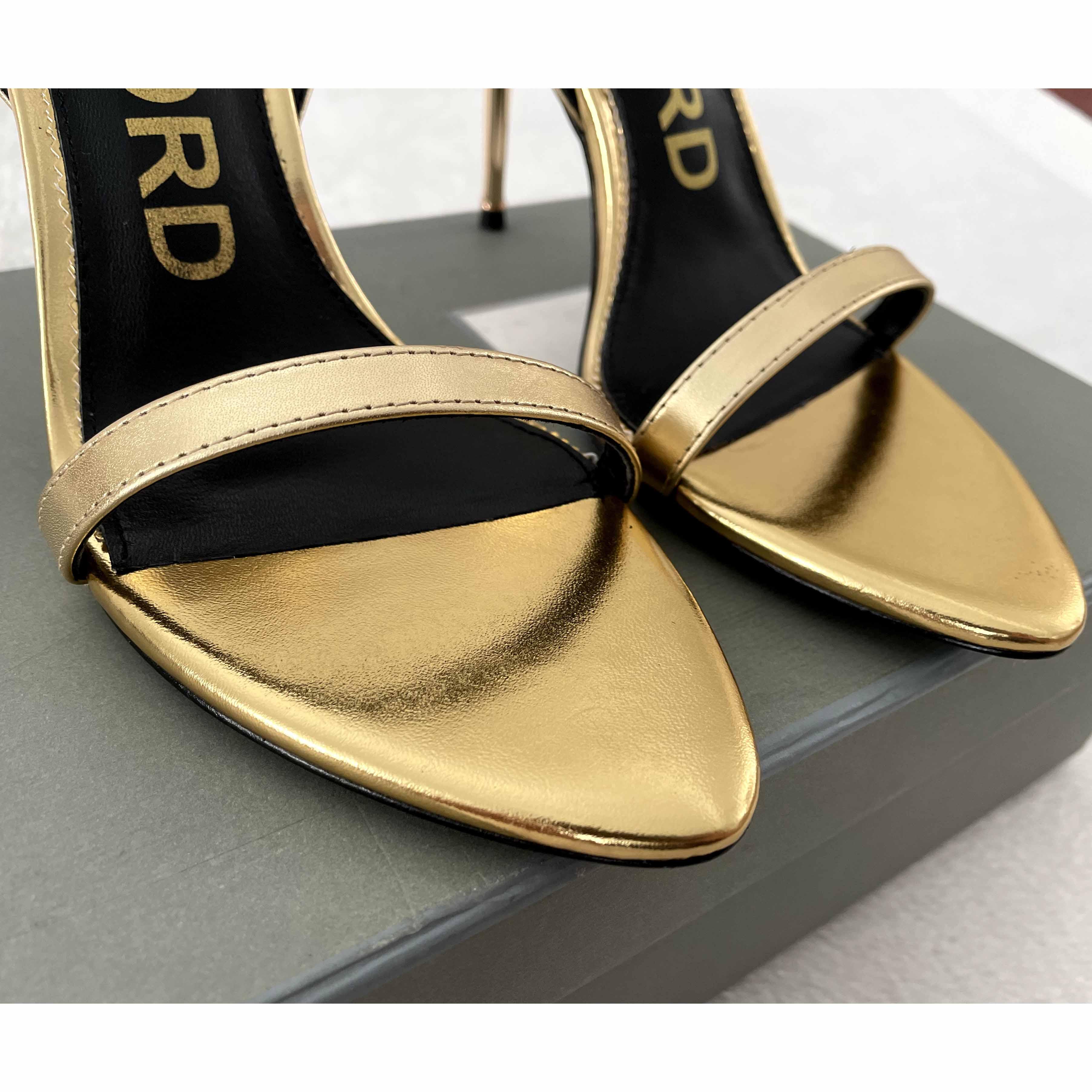 Tom Ford Gold Padlock Sandals - FashionPlug