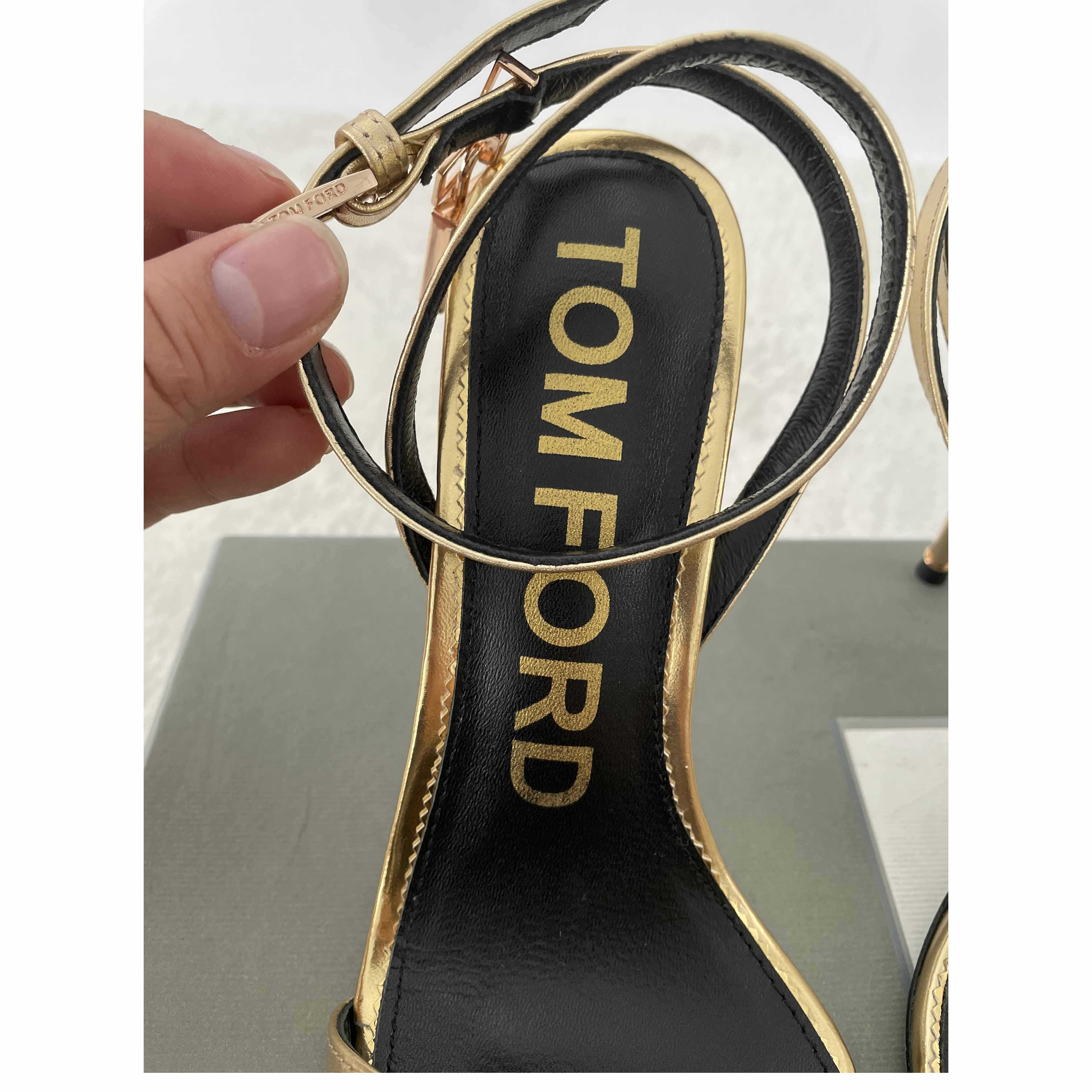 Tom Ford Gold Padlock Sandals - FashionPlug