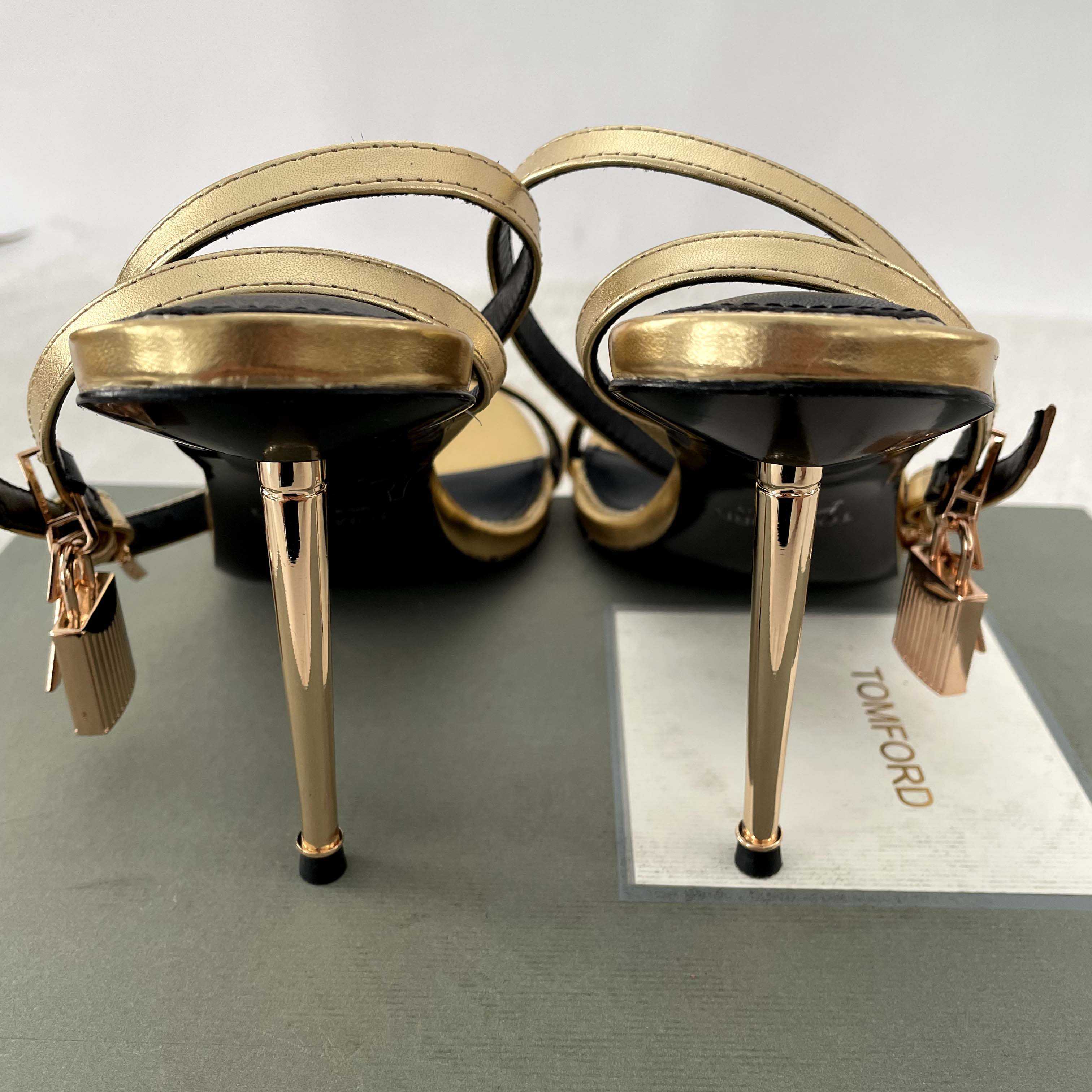 Tom Ford Gold Padlock Sandals - FashionPlug