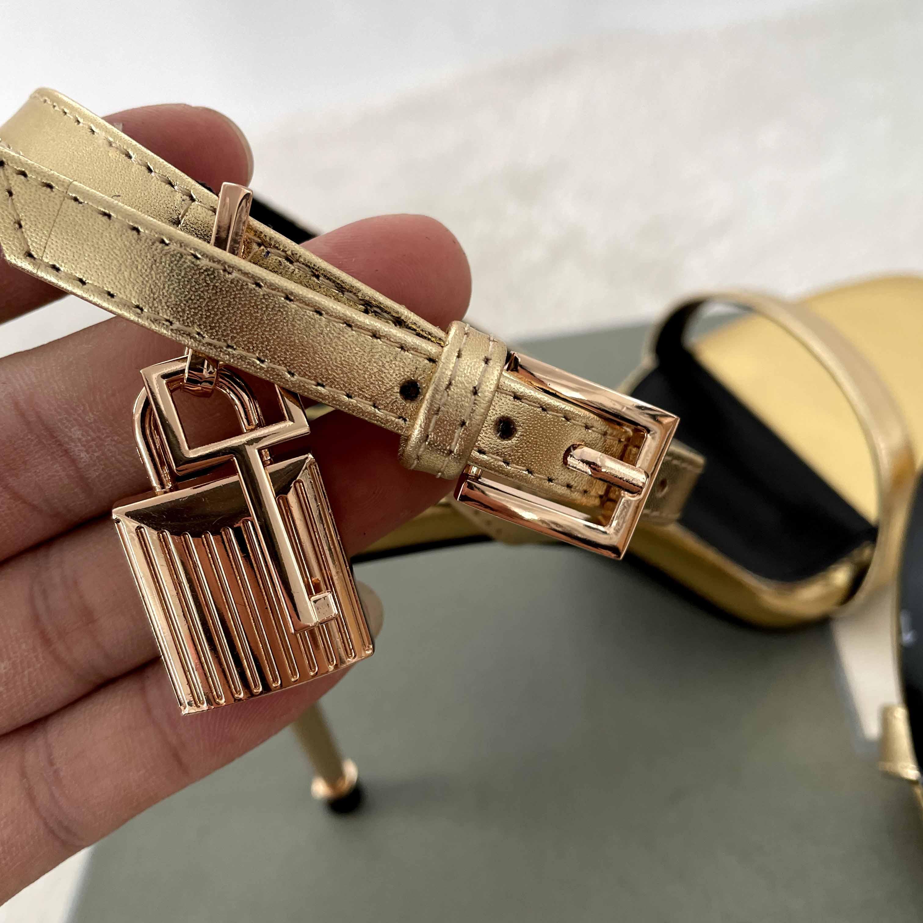 Tom Ford Gold Padlock Sandals - FashionPlug