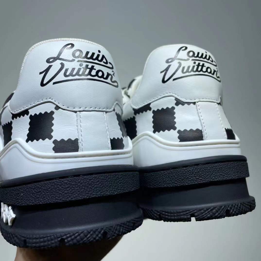Louis Vuitton Trainer Sneaker Black White Damier - FashionPlug
