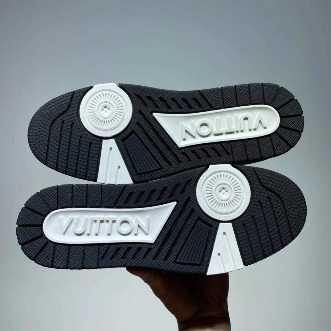 Louis Vuitton Trainer Sneaker Black White Damier - FashionPlug