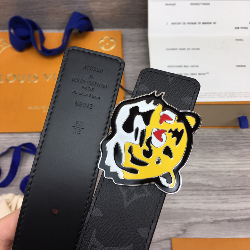 Louis Vuitton Tiger 40MM Belt Black - FashionPlug