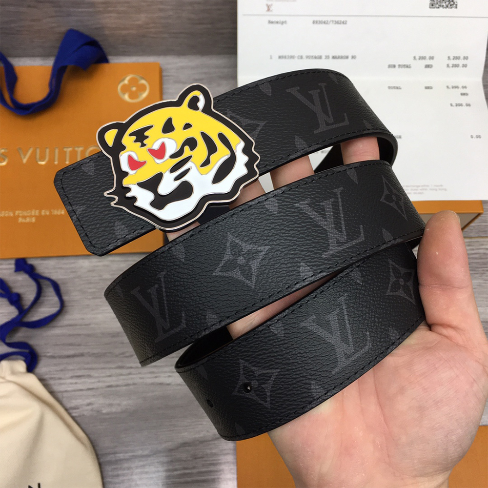 Louis Vuitton Tiger 40MM Belt Black - FashionPlug