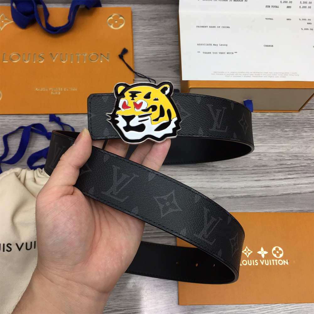 Louis Vuitton Tiger 40MM Belt Black - FashionPlug