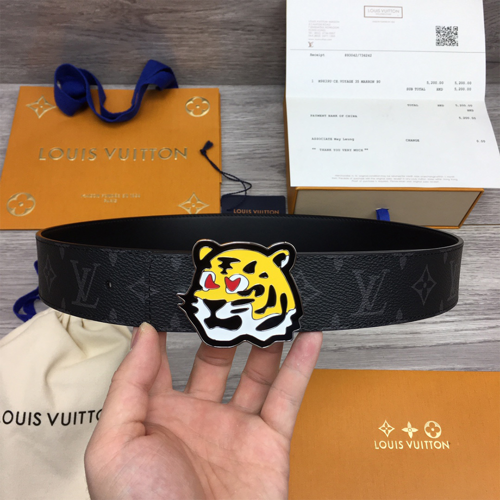 Louis Vuitton Tiger 40MM Belt Black - FashionPlug