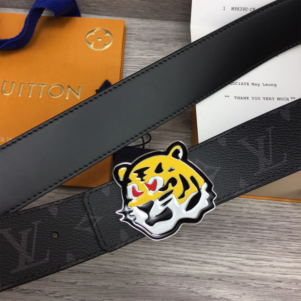 Louis Vuitton Tiger 40MM Belt Black - FashionPlug
